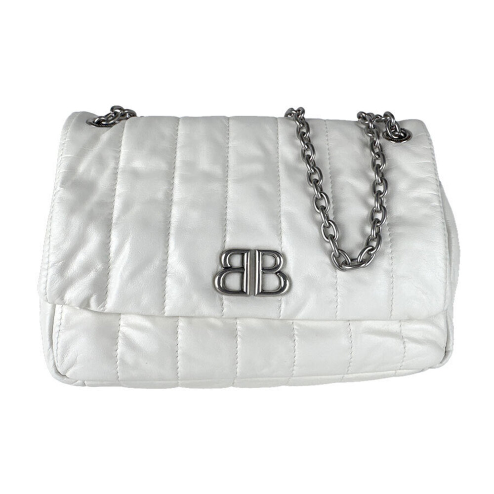 Balenciaga Shoulder Bag Monaco Leather White